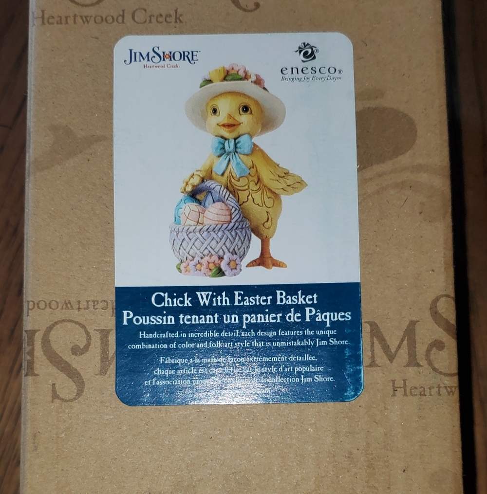 Jim Shore Yellow Chick with Basket Figurine